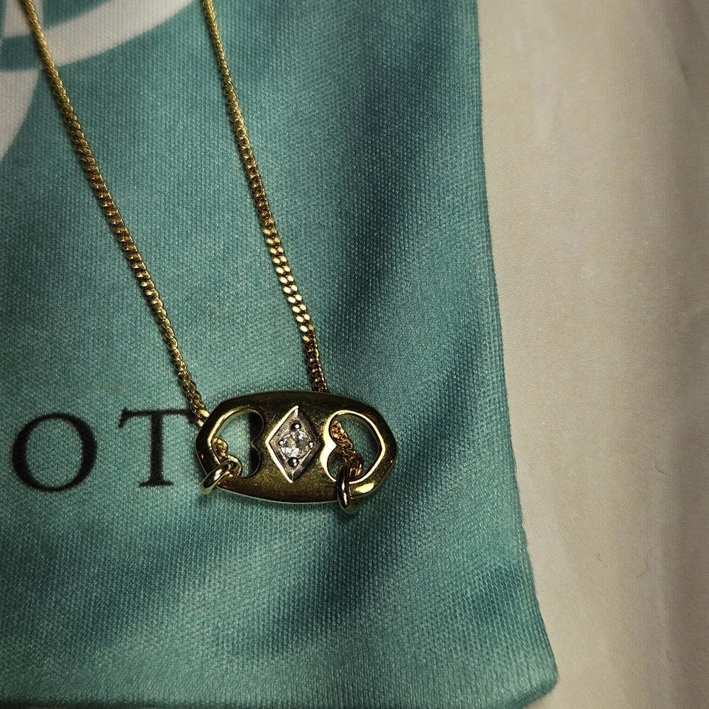 NWT Kendra Scott Elisa 18k Gold Vermeil Sparkle Tab Pendant - Picture 6 of 7